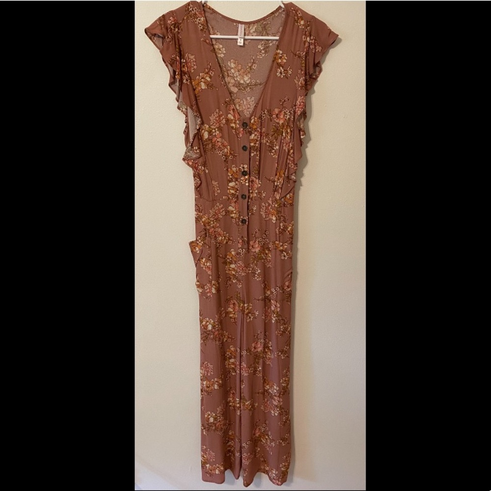 Full-length pink jumpsuit